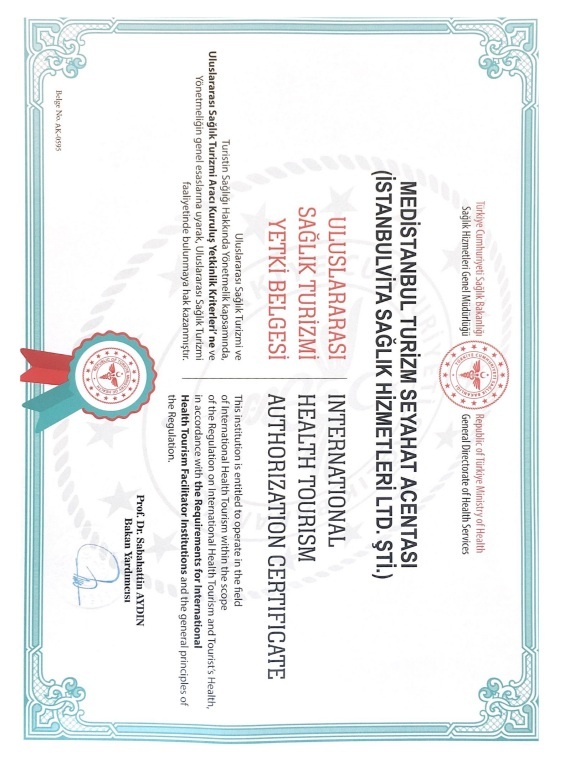 Uluslararası Sağlık Turizmi Yetki Belgesi