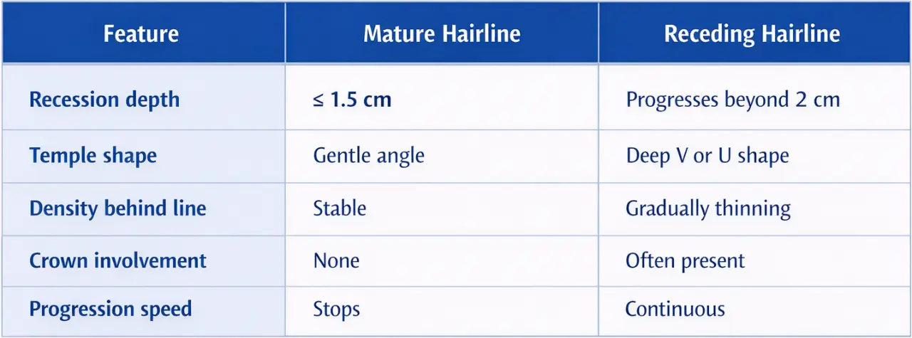 Mature Hairline vs Receding Hairline