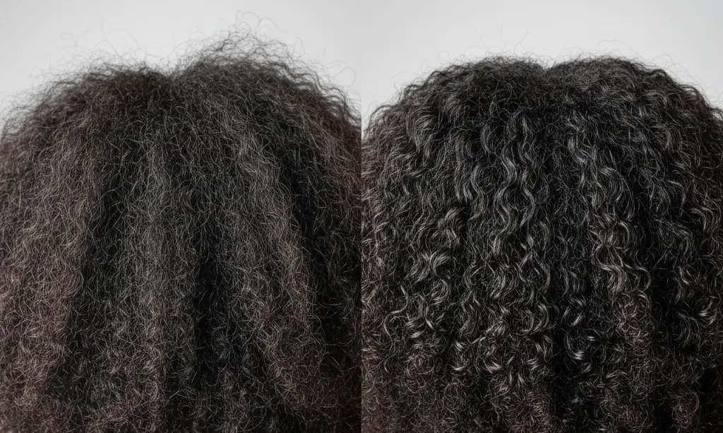 4c hair type, before and after