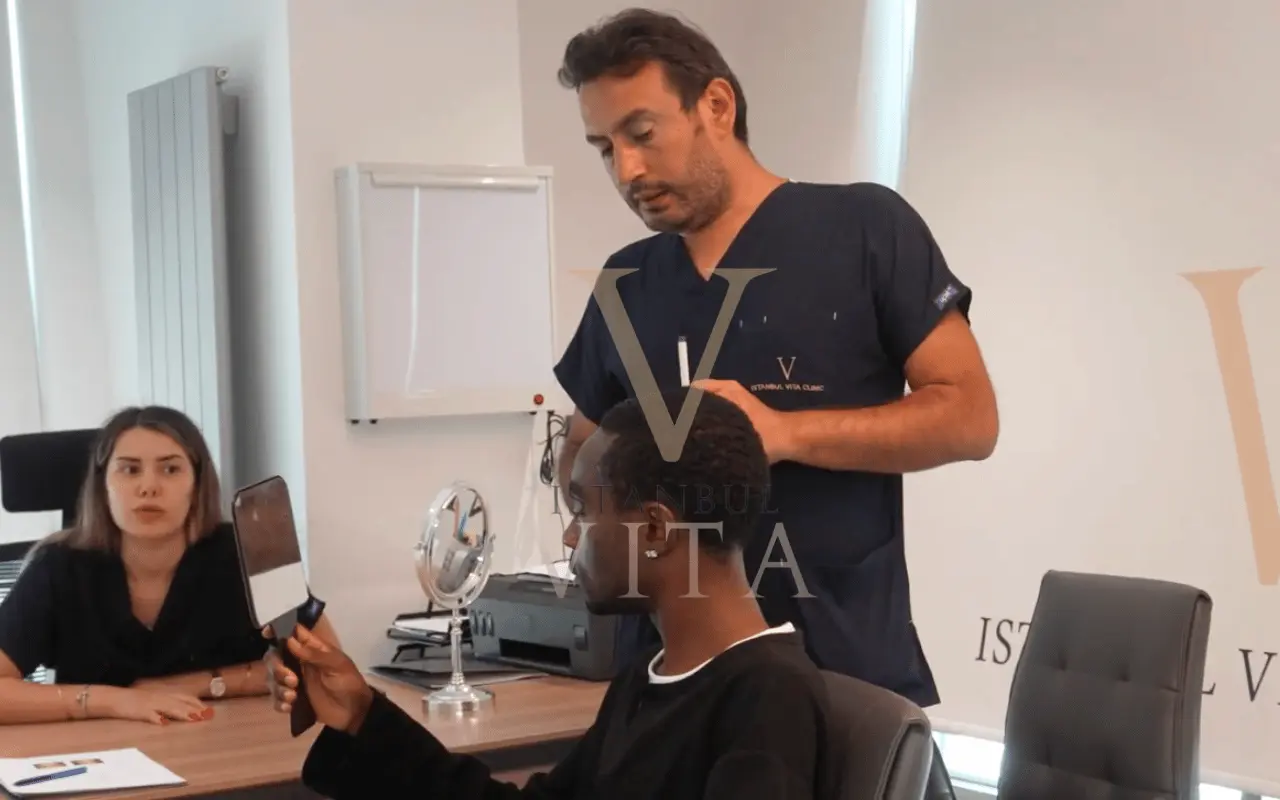 Afro hair transplant after surgery