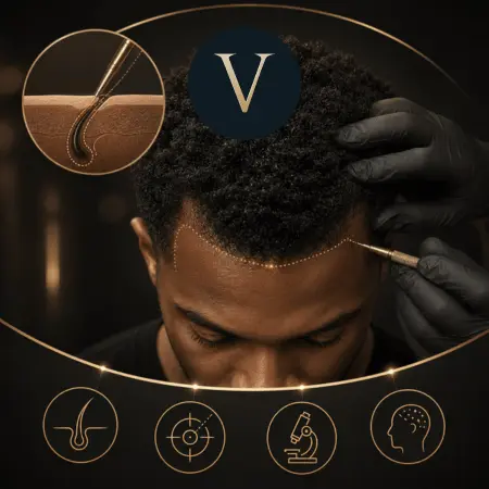 Afro Hair Transplant Curved Follicles: Extraction Angle 