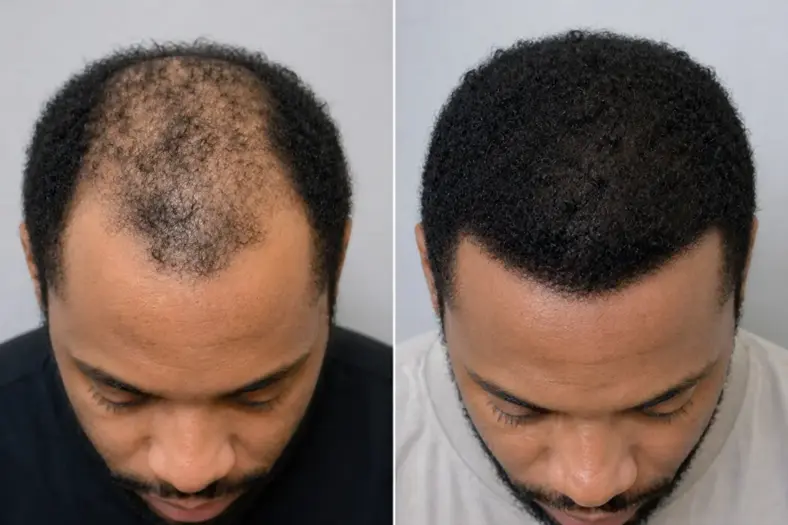 Afro Hair Transplant Results Before & After